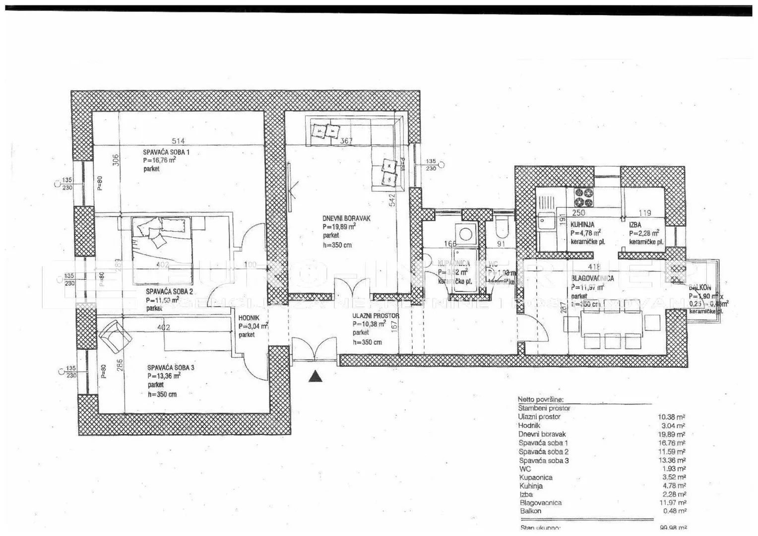 zagreb centar palmotićeva ul. četverosoban stan 100 m² balkon - slika 13