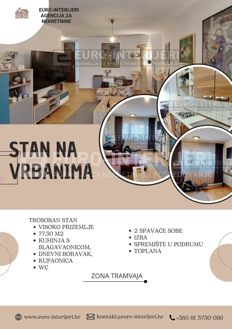 Zagreb - Vrbani, trosoban stan 77.30 m², BEZ PROVIZIJE!