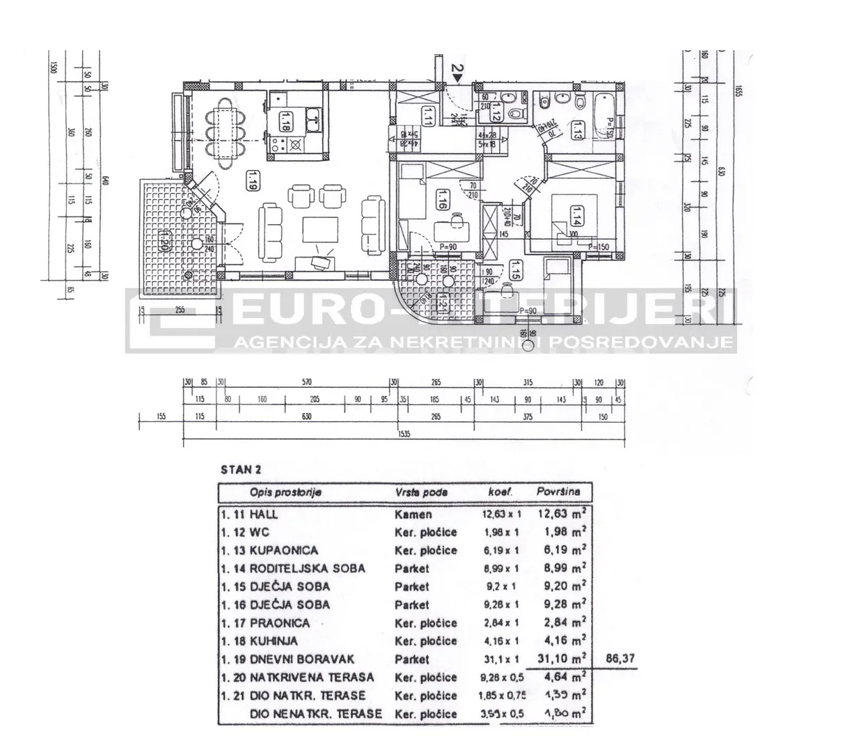 zagreb perjavica - dominika mandića četverosoban stan nkp 99 m² s 2 pm - slika 17