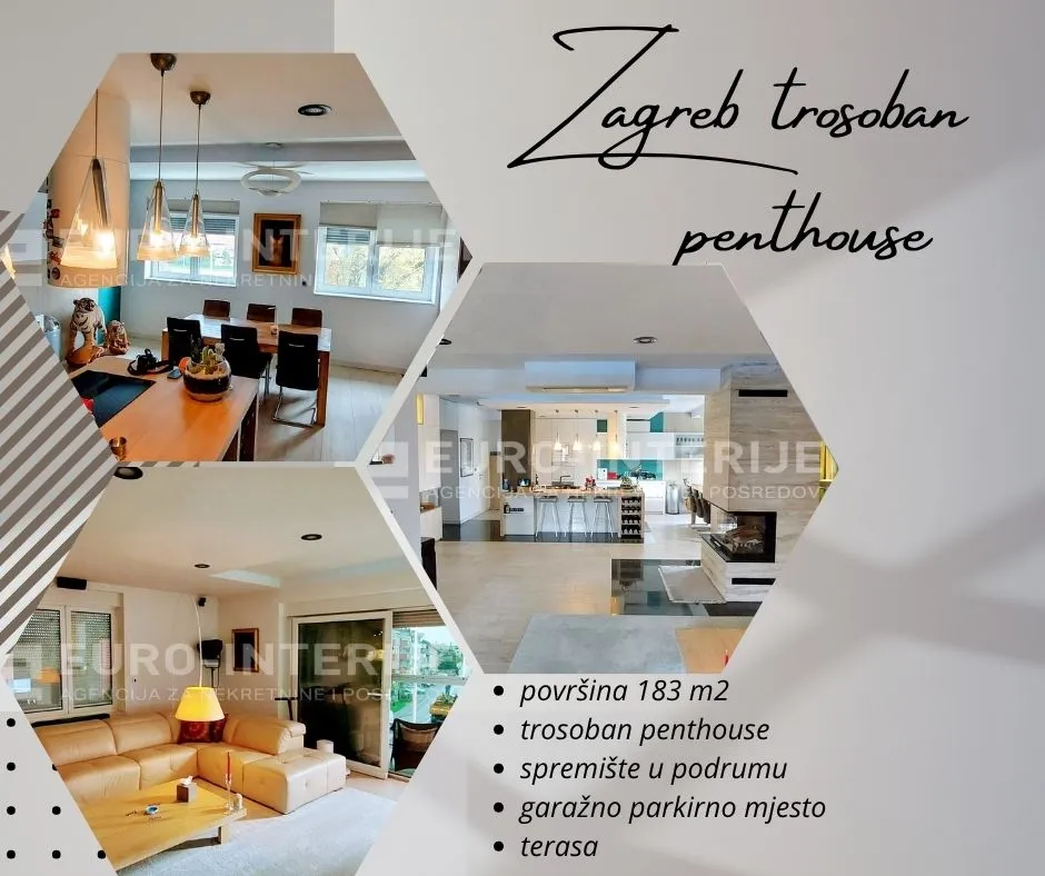 Stan Stenjevec, atraktivan dizajnerski Penthouse pov. 135 m² + terasa - Zagreb