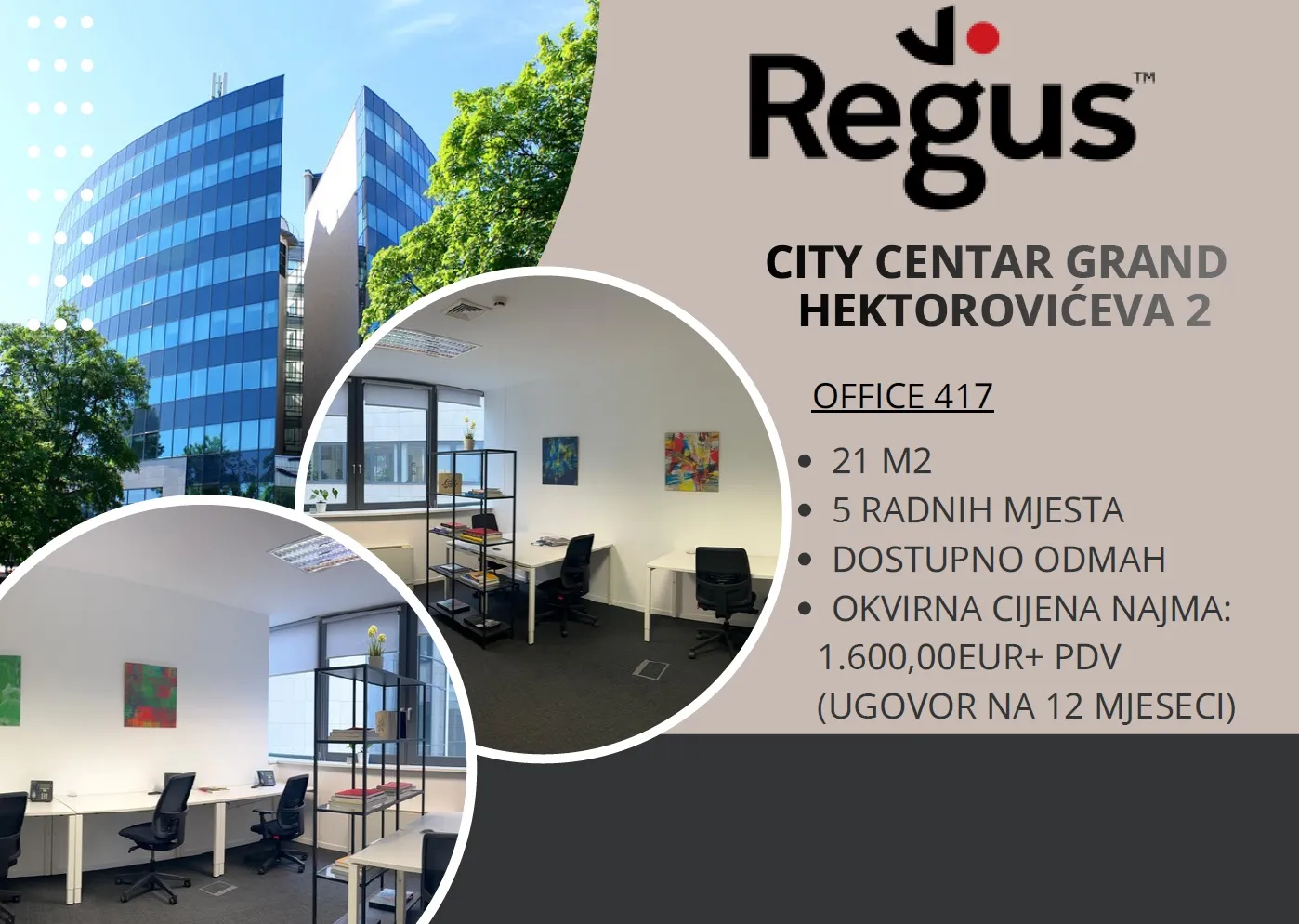 zagreb, p. hektorovića, zakup ureda 5 radnih mjesta - slika 3