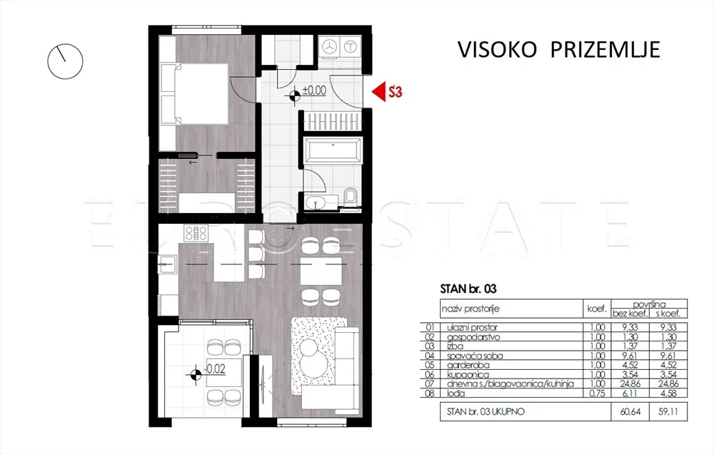 ludbreg: novogradnja, 2-sobni stan, 59.86 m2, visoko prizemlje - slika 30