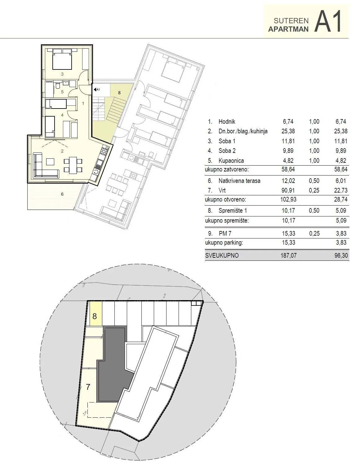 šimuni: nov, 3 - sobni apartman, 96.30 m2 + vrt i parking, bruto 187 m2 - slika 26