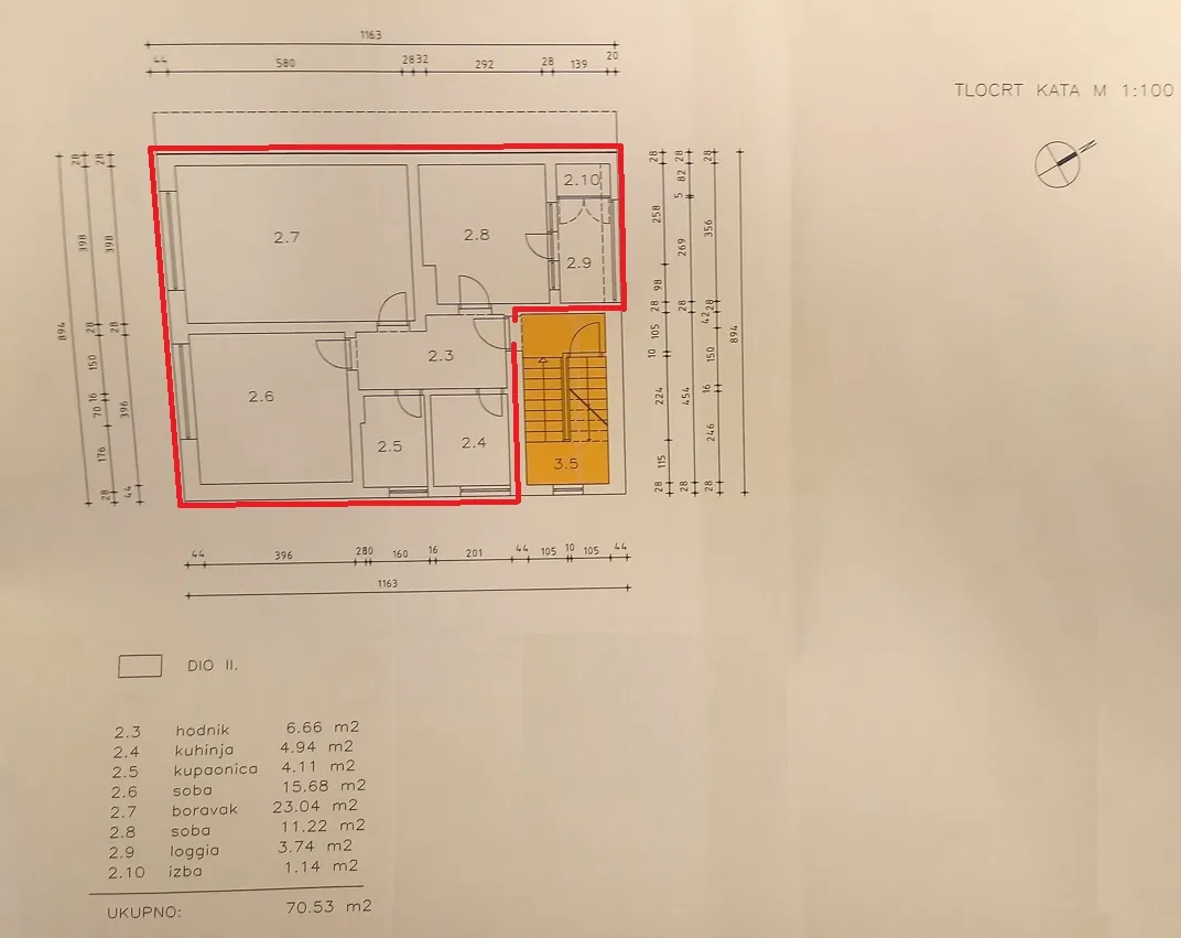 varaždin: prostran trosobni stan sa podrumom, tavanom i garažom, ukupno 154,22 m2 - slika 25