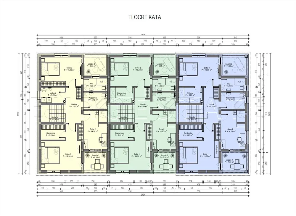 vučetinec: novogradnja, kuće od 185 m2 u nizu, sa dvorištima površine od 200 m2 do 300 m2 - slika 6