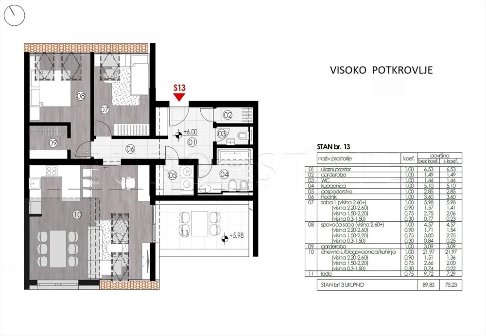 ludbreg: novogradnja, 3-sobni stan, 76.65 m2, visoko potkrovlje - slika 9