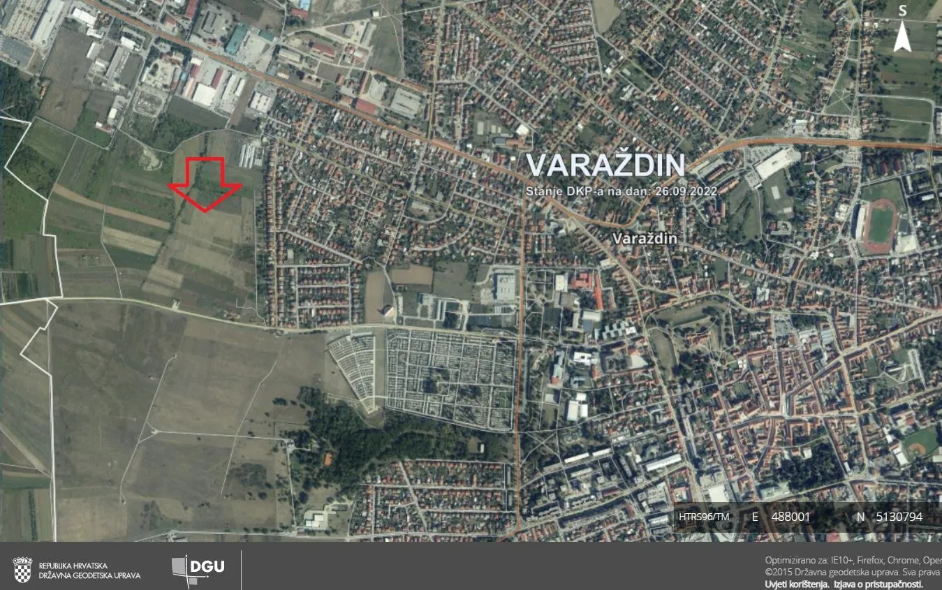 Varaždin: građevinsko zemljište, zona M, 12751 m2, 90 EUR / m2 - Banfica