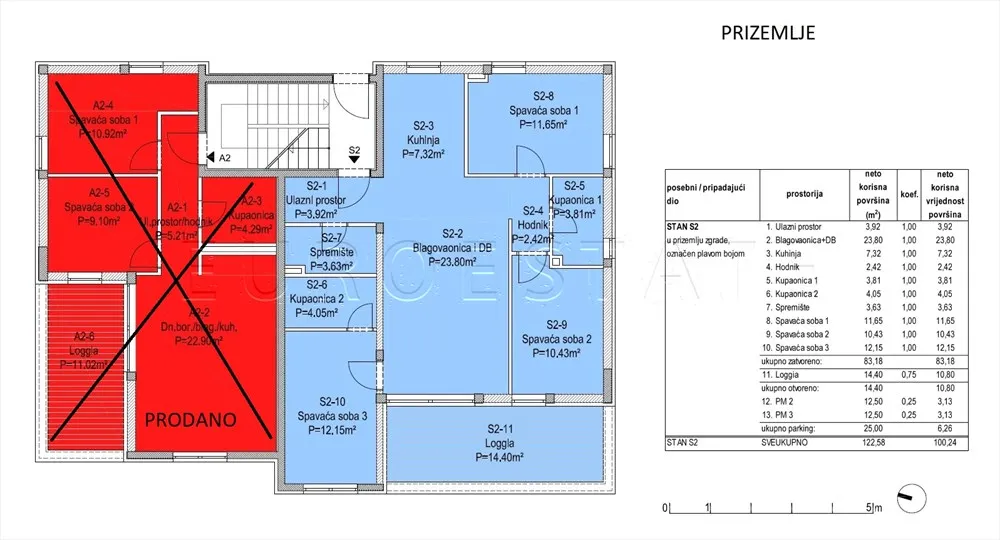 šimuni: novogradnja, 4 - sobni stan, 100.24 m2, visoko prizemlje, bruto 122.58 m2 - slika 19