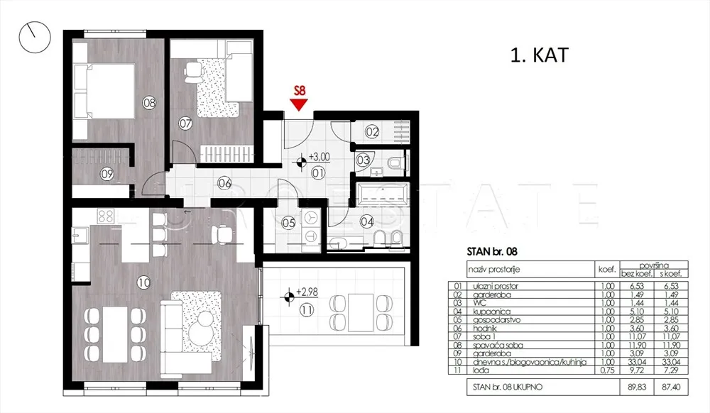 ludbreg: novogradnja, 3-sobni stan, 88.46 m2, 1. kat - slika 10