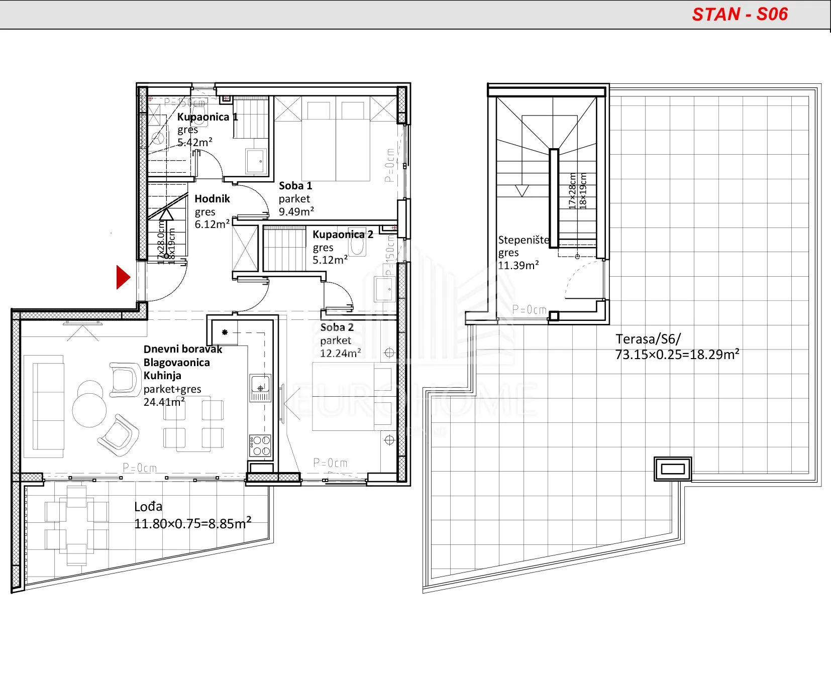 zadar, sukošan- četverosoban penthouse uz more - slika 11