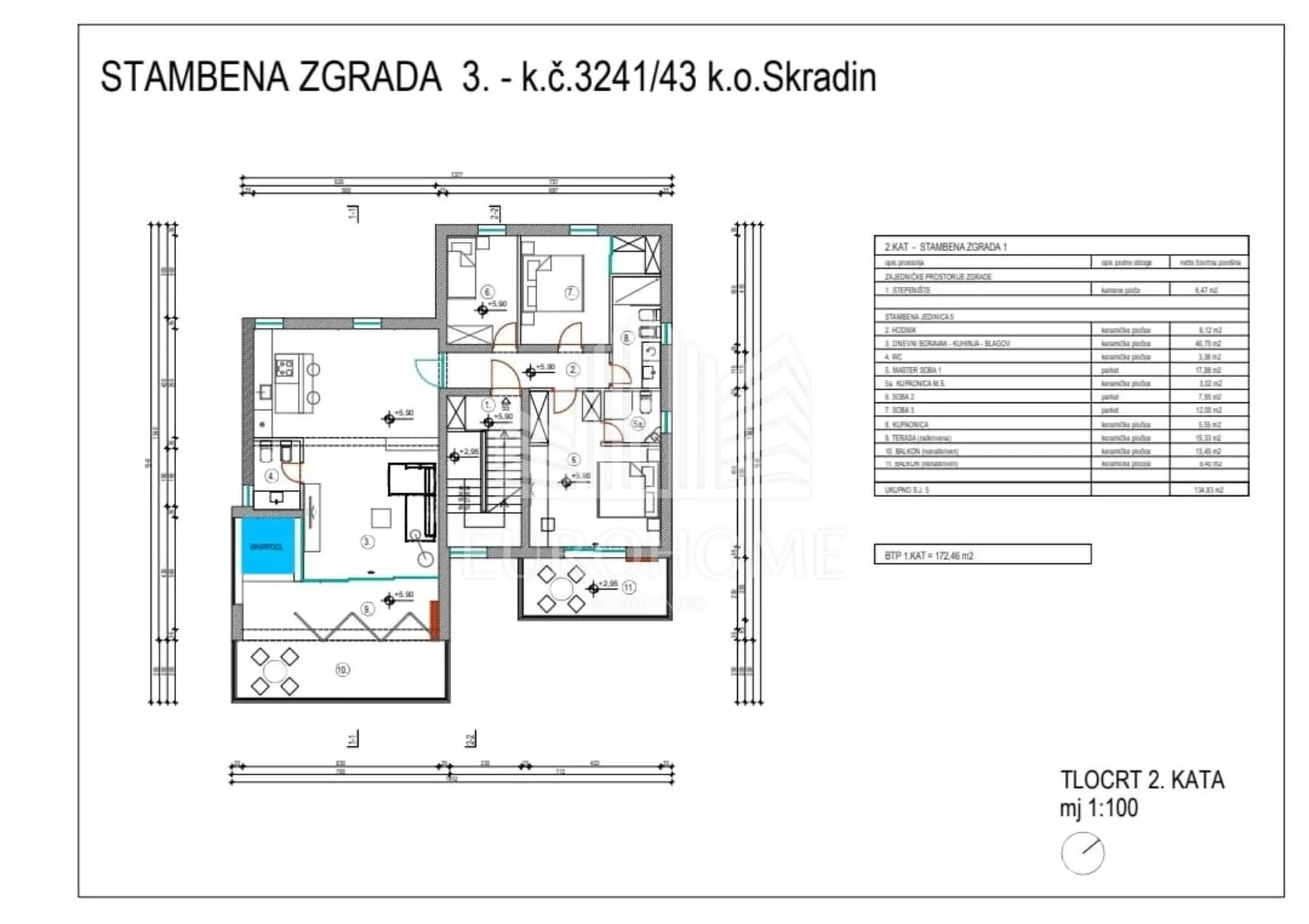 projekt skradin, 4 objekta s 5 apartmana pored krke - slika 23