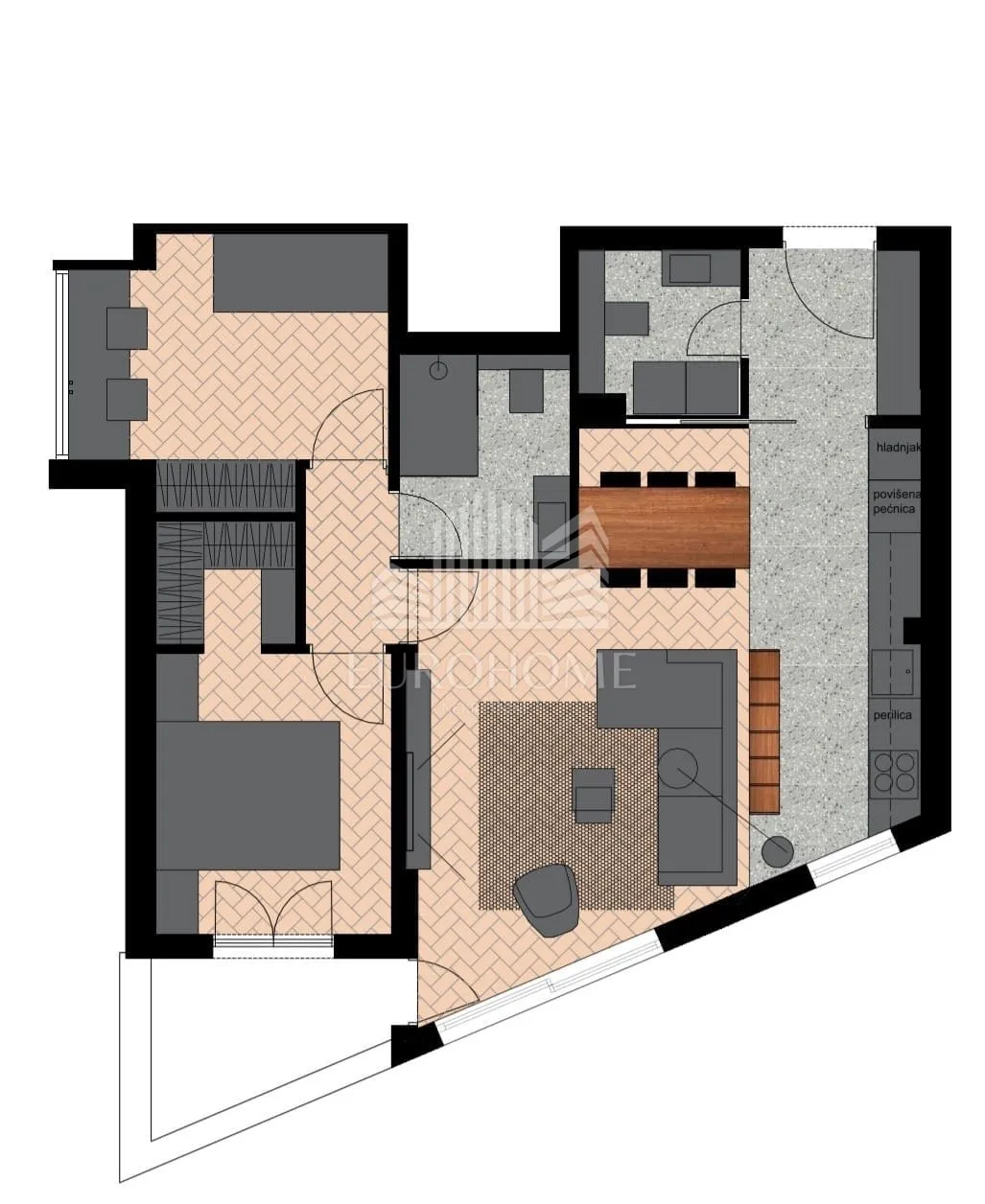 zadar, kolovare- dizajnerski uređen stan uz more, 76m2 - slika 8