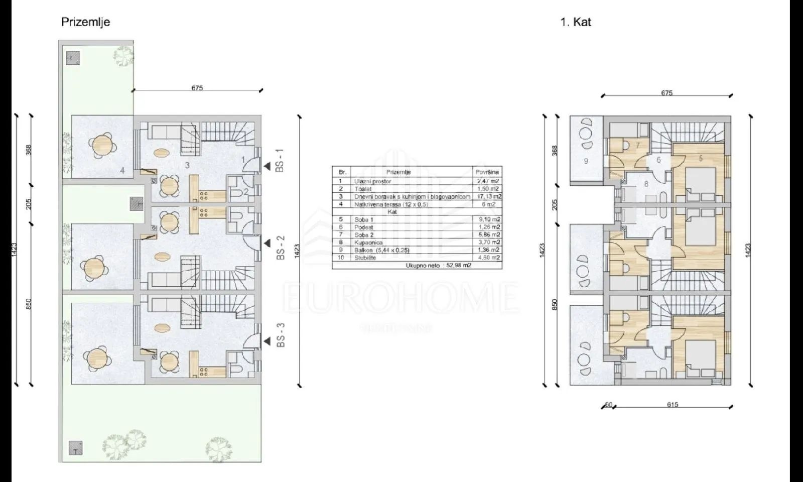 apartman b-s1: mandre, 63 m2, novogradnja - slika 13