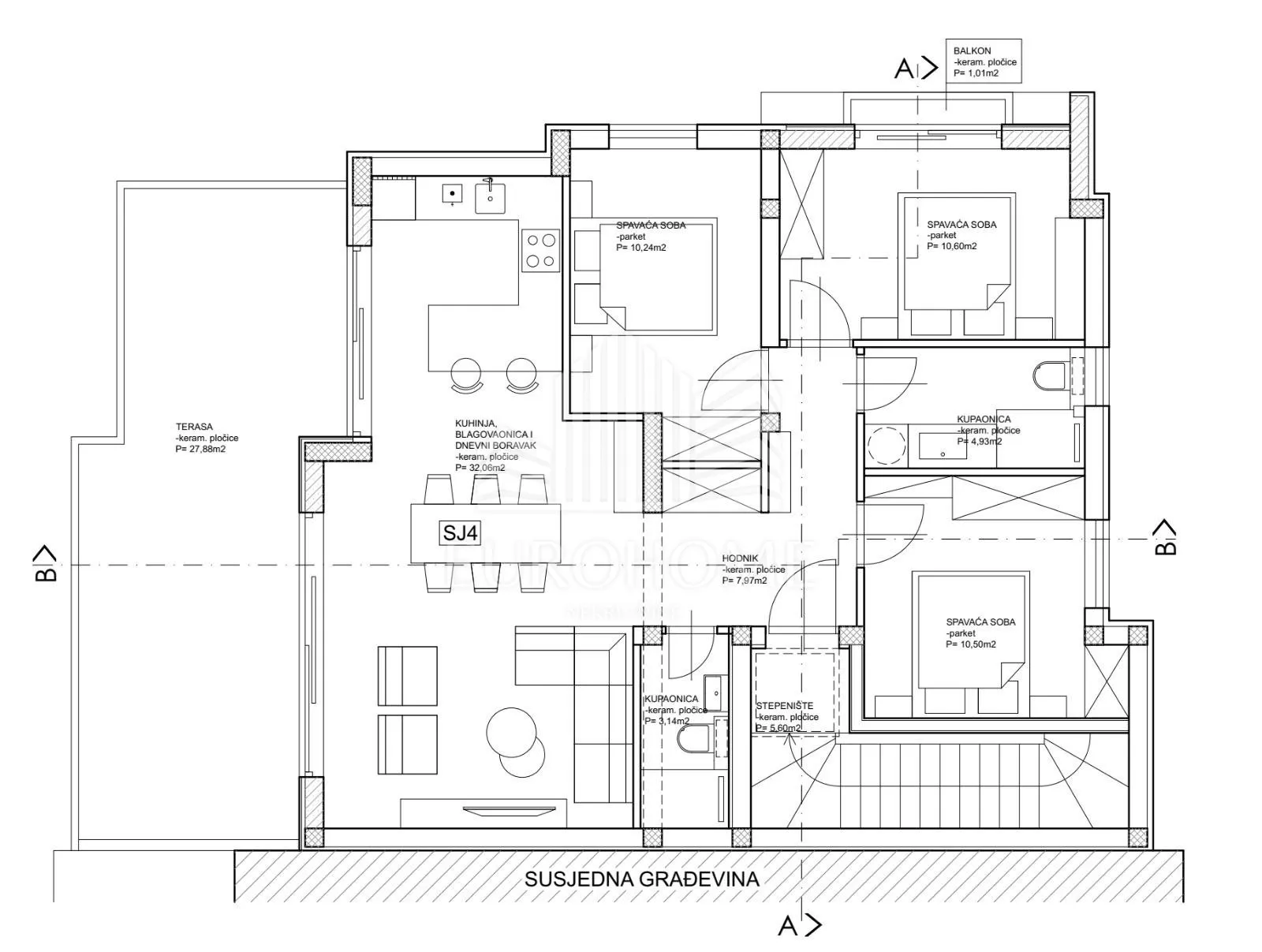 šibenik- brodarica- penthouse 90m od mora, 136m2 - slika 9