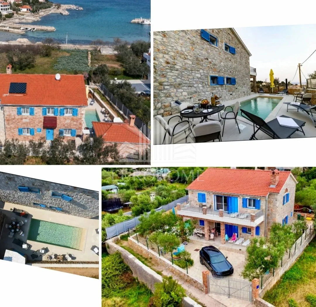 Ždrelac, Dalmatinska vila s bazenom, prvi red uz more - Ždrelac, Pašman