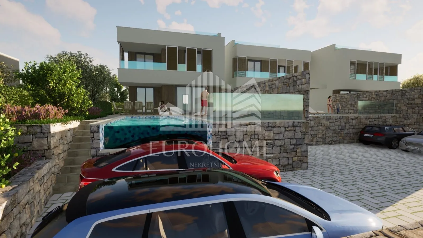 marina, vinišće, projekt za 3 moderne ville s bazenima i pogledom na more - slika 19
