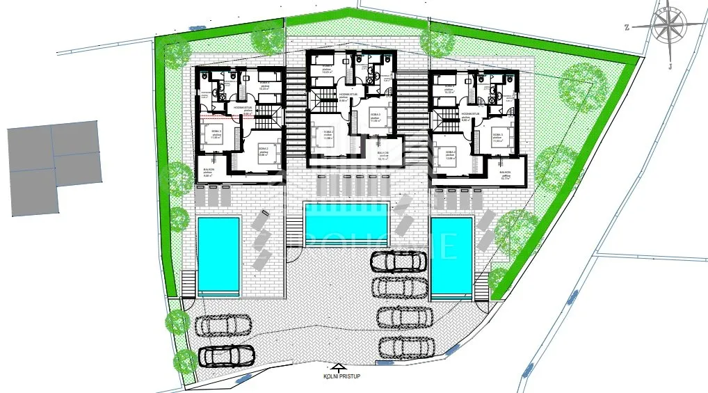 marina, vinišće, projekt za 3 moderne ville s bazenima i pogledom na more - slika 20