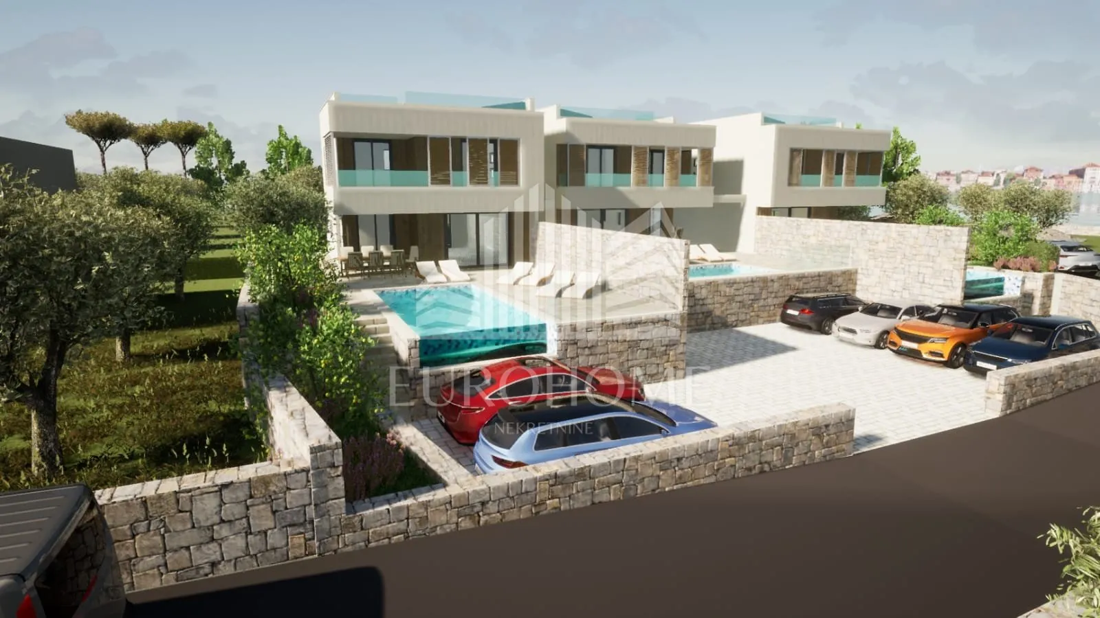marina, vinišće, projekt za 3 moderne ville s bazenima i pogledom na more - slika 25