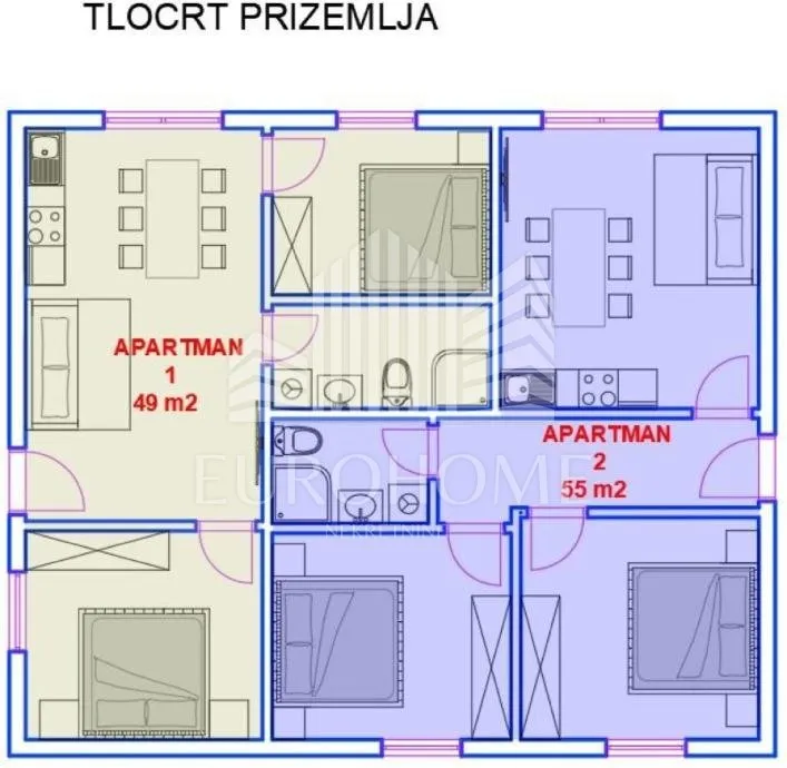 otok pag, grad pag, kuća s 4 odvojena apartmana - slika 9