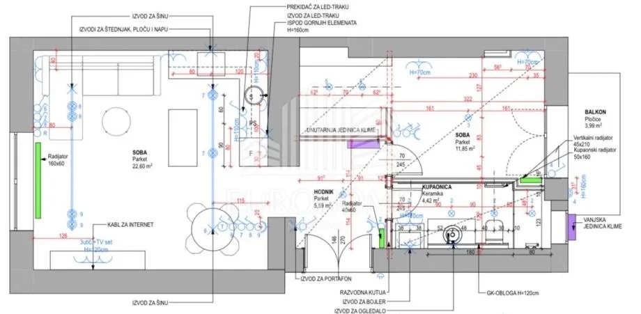 potpuno adaptiran dizajnerski 2-sobni stan | donji grad | balkon | 47 m² - slika 14