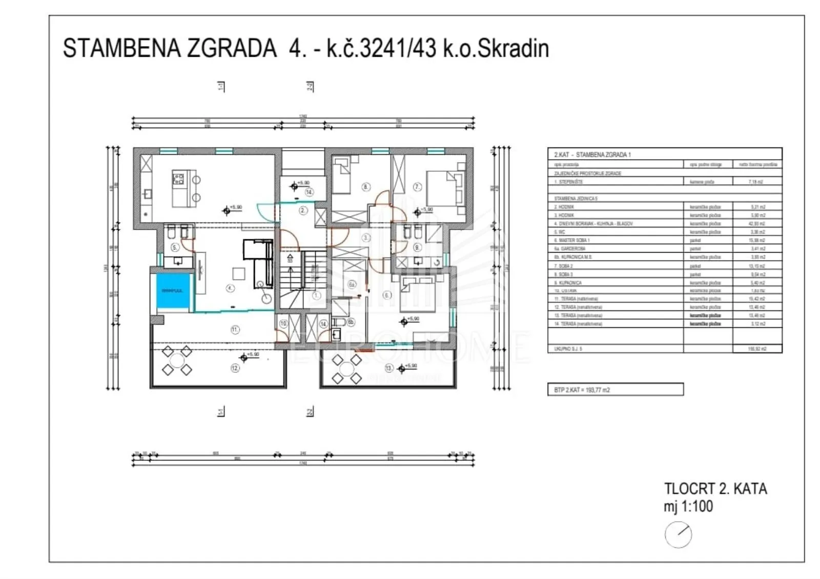 projekt skradin, 4 objekta s 5 apartmana pored krke - slika 25