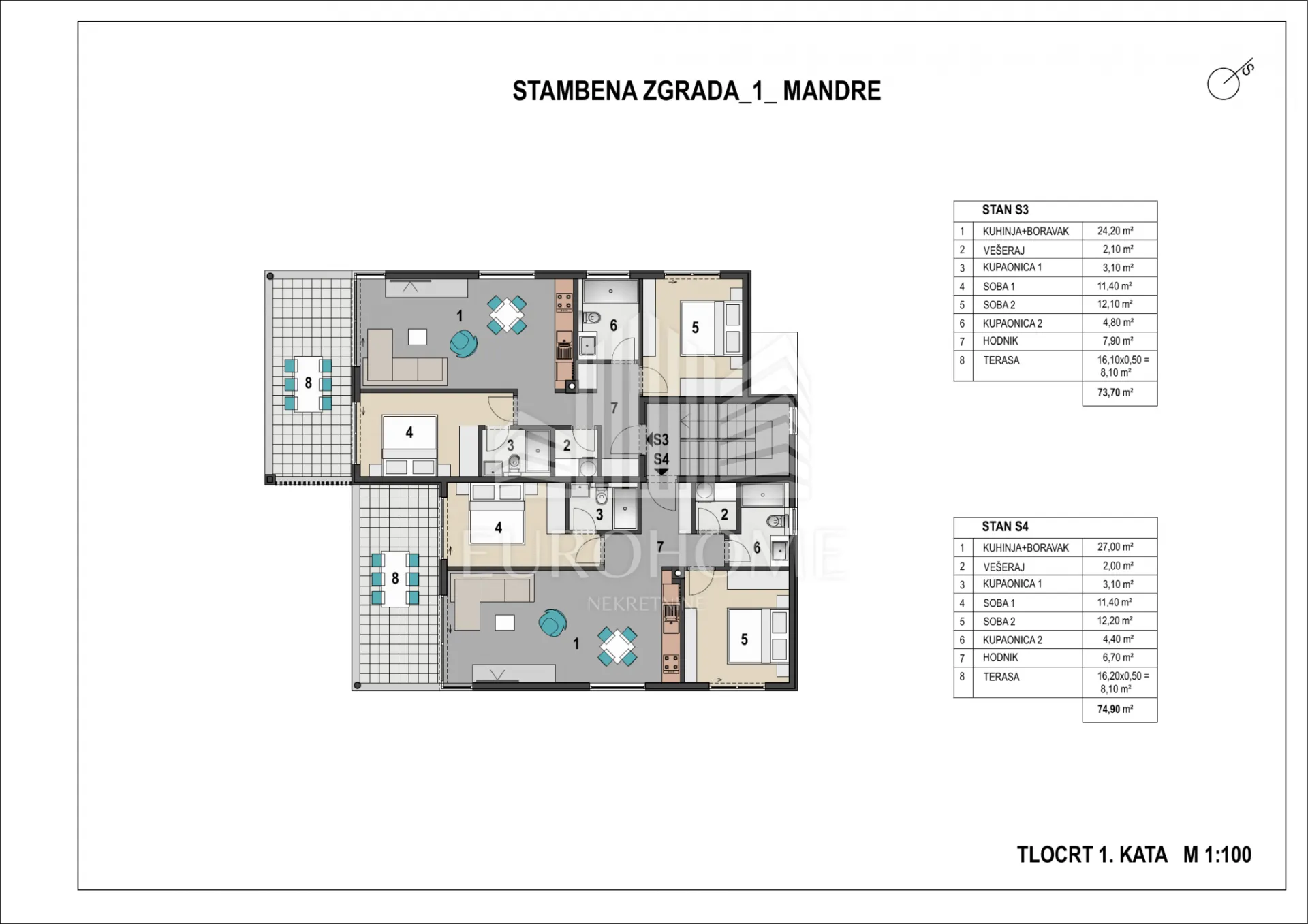 mandre, pag, luxury estate, apartment with sea view &balcony, s3 - slika 4