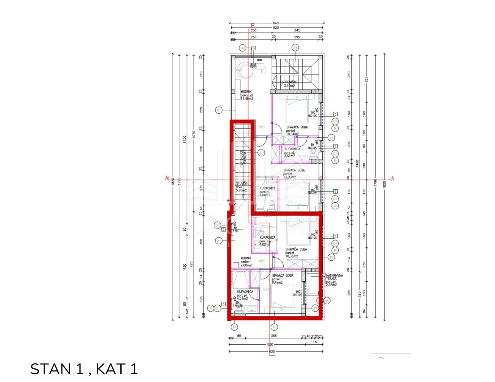 vodice- dvoetažni trosoban stan u novogradnji, 121.00 m2 - slika 22