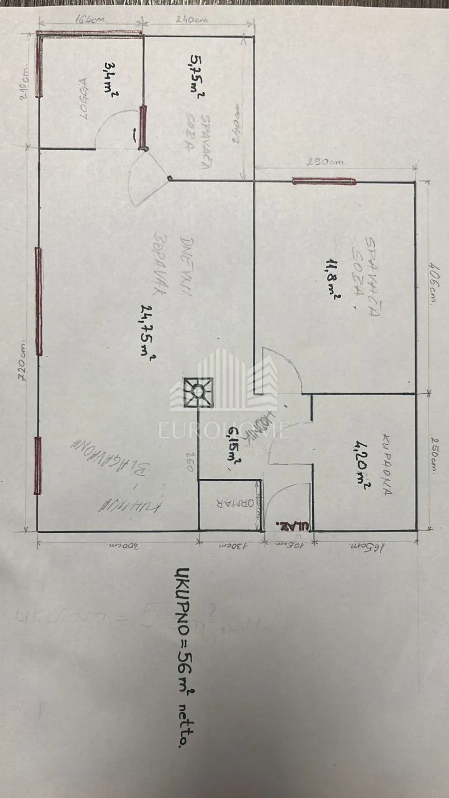 3-soban stan s lođom, sloboština, 56 m2 - slika 15