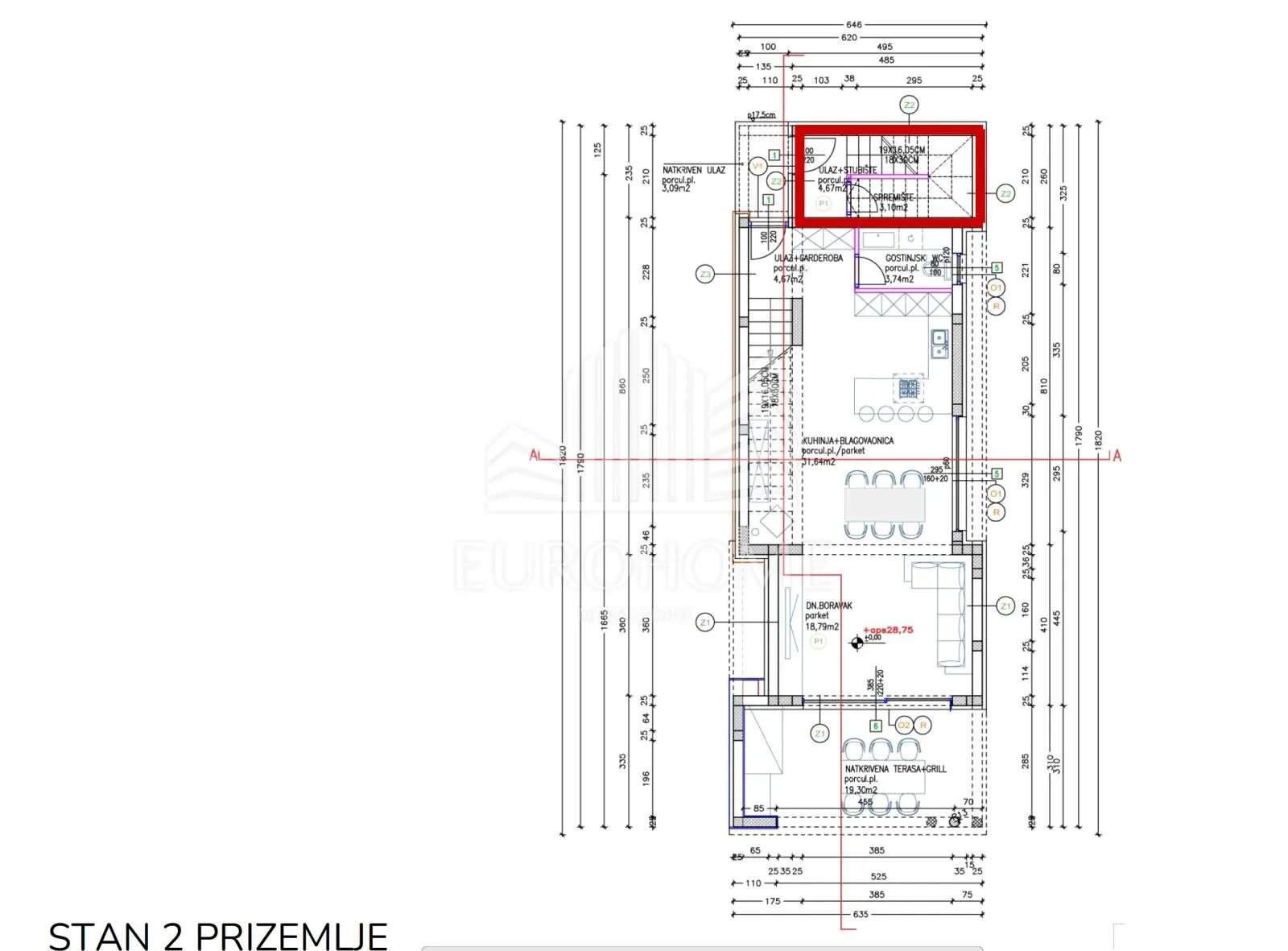 vodice- dvoetažni trosoban stan u novogradnji, 121.00 m2 - slika 21