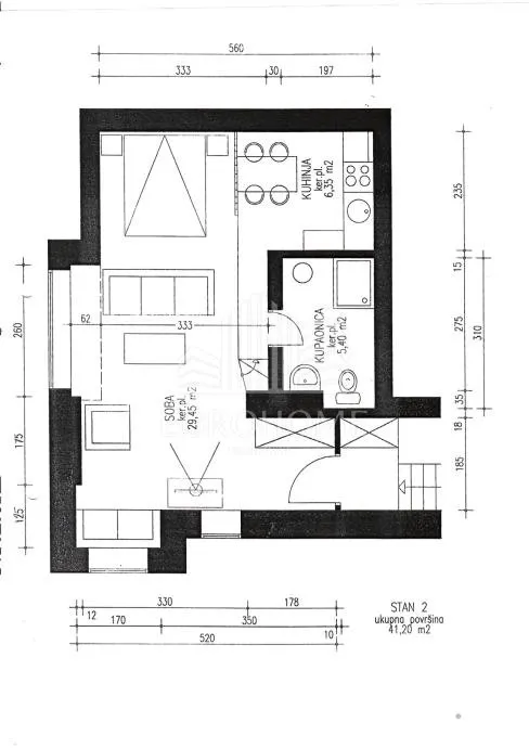 centar, dvoetažni stan 137m2, 3 apartmana - slika 23