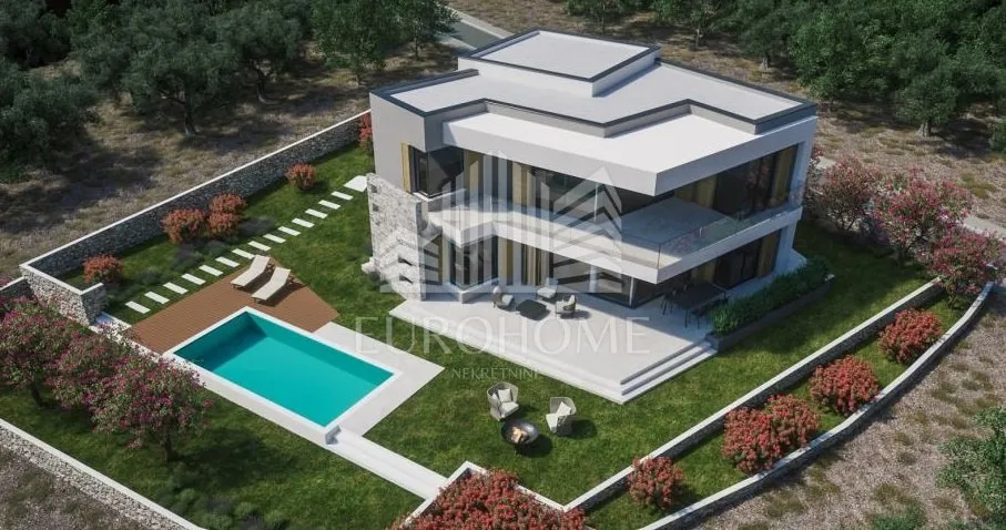 Sveti Filip i Jakov, zemljište 906 m2 s projektom i pogledom na more