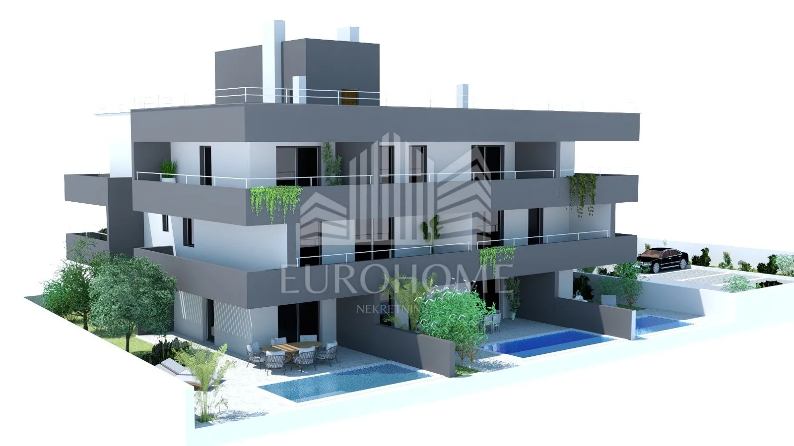 nin,novogradnja, dvosoban stan s bazenom, 80 m od mora - slika 4
