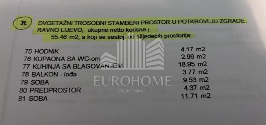trosoban stan 55,46m2, kod trešnjevačke tržnice - slika 11