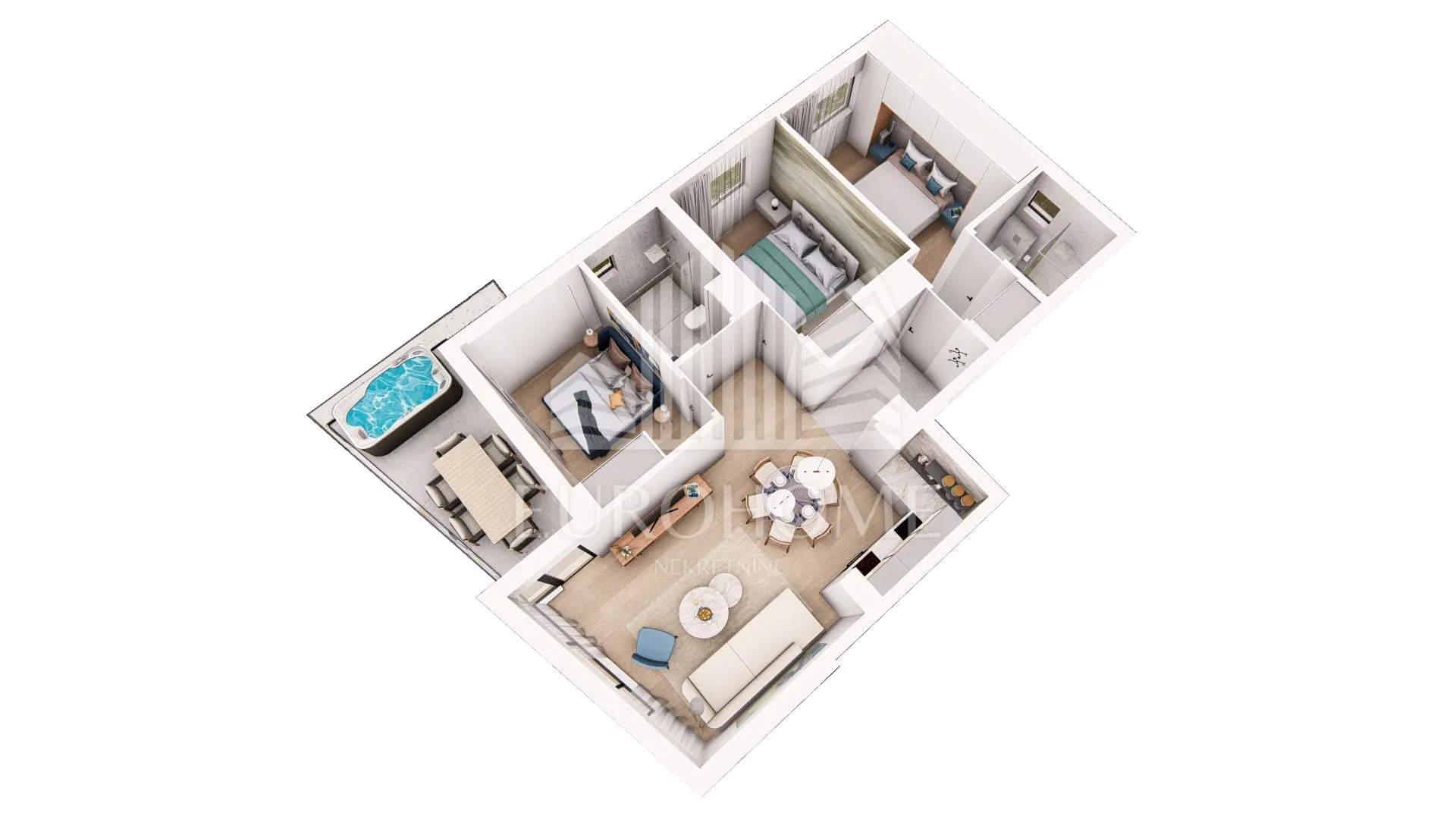 zadar, sukošan, novogradnja uz more, 91m2 - slika 2