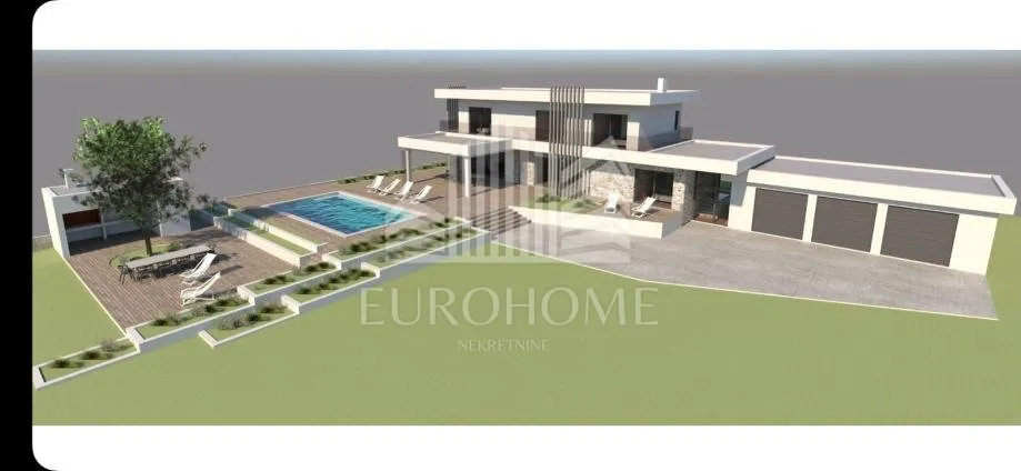 Turanj, građevinsko zemljište 1380 m2 sa projektom, 120m od mora - Turanj, Sveti Filip i Jakov
