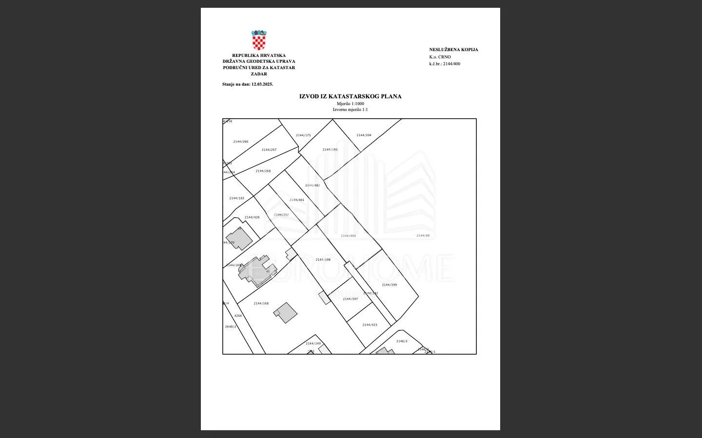 zadar- crno, građevinsko zemljište, 1040m2 - slika 2