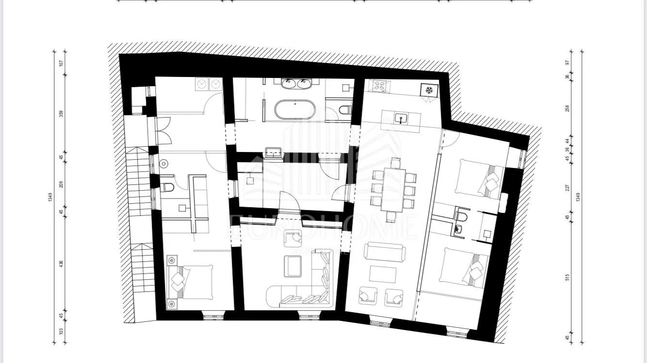 ekskluzivan stan u centru šibenika 150 m2- prvi red do mora - slika 16