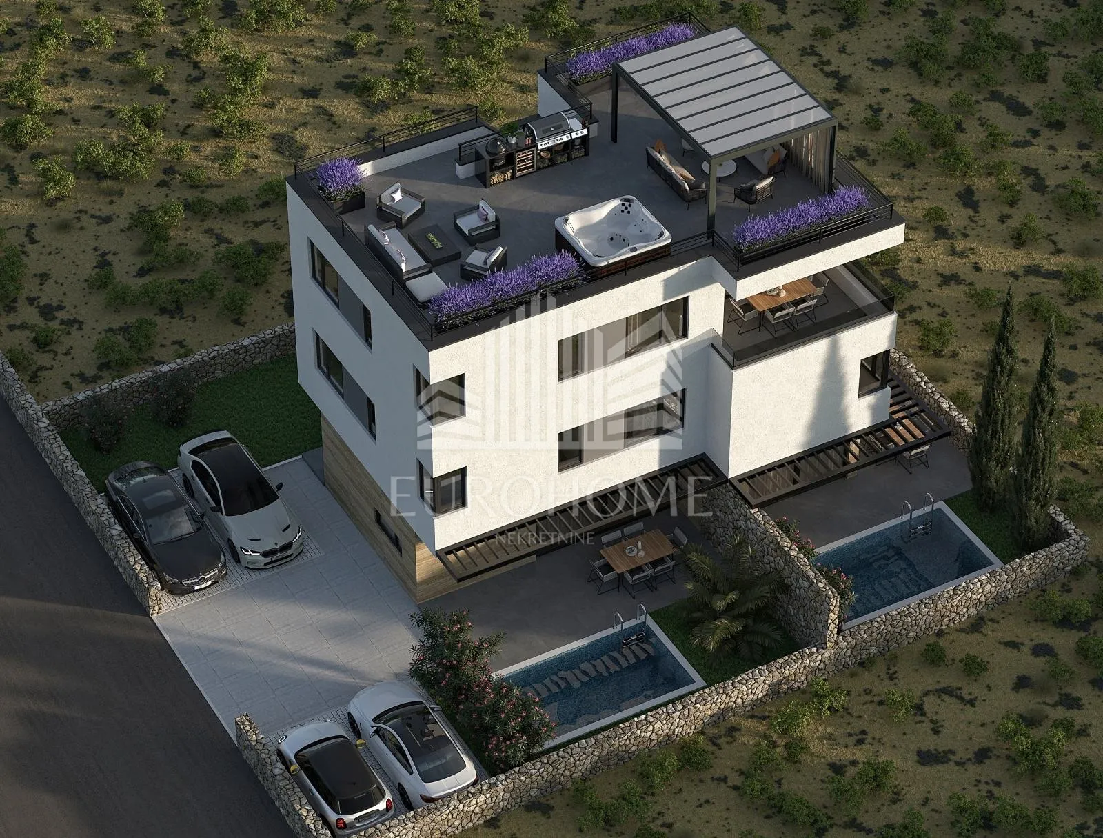 pag, mandre, luksuzni penthouse, 100m2 rooftop. top lokacija. pogled - slika 5