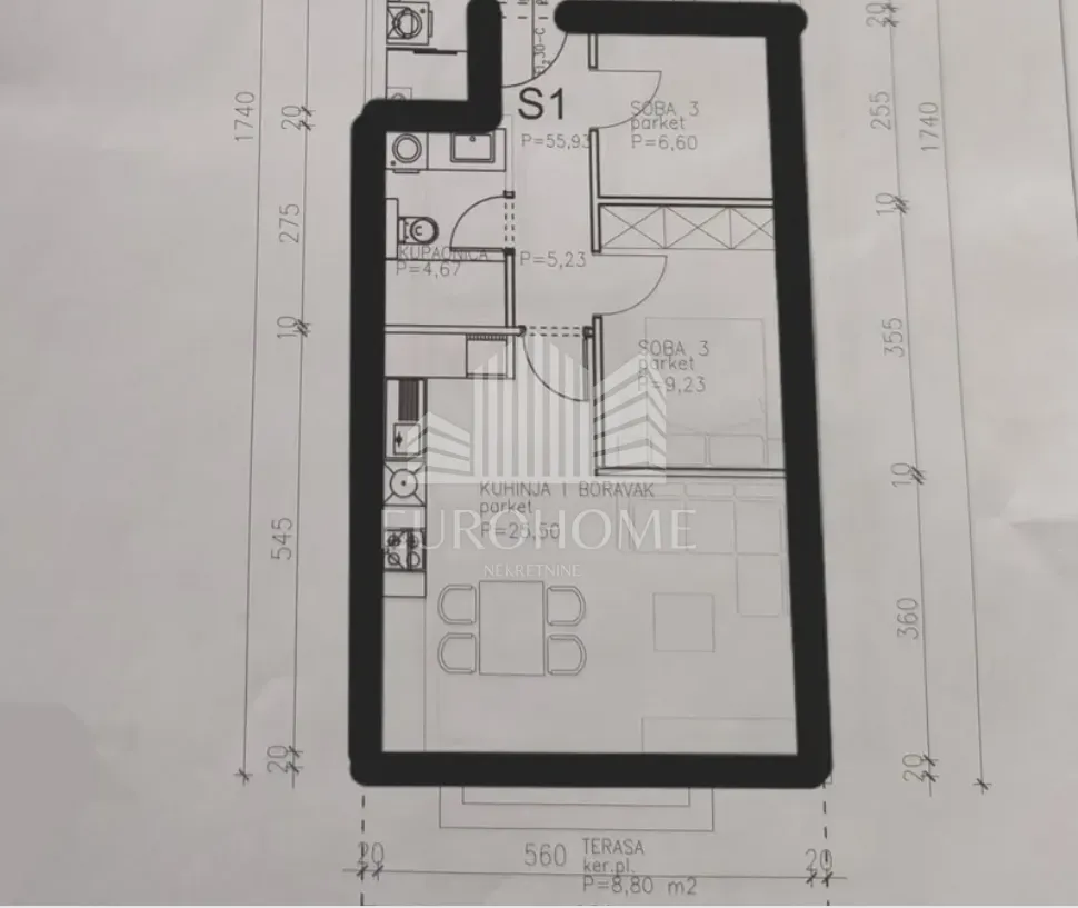 trosoban stan s privatnim vrtom i parkirnim mjestom – dugave - slika 19