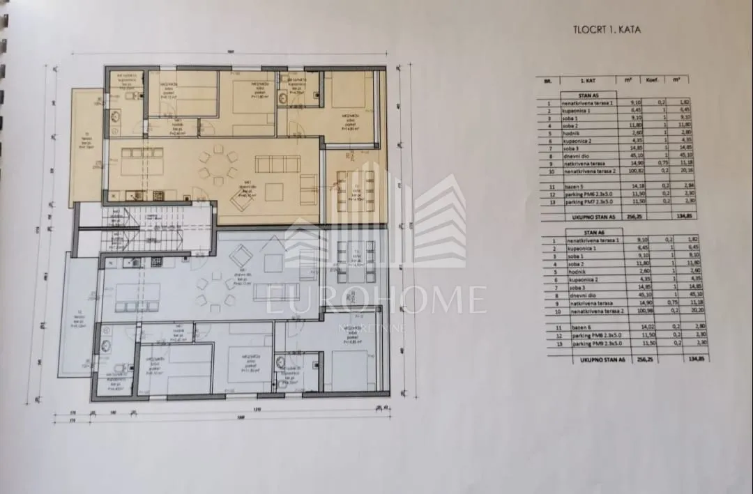 vinjerac, luksuzan penthouse odmah useljiv, 257m2, - prvi red do mora! - slika 14