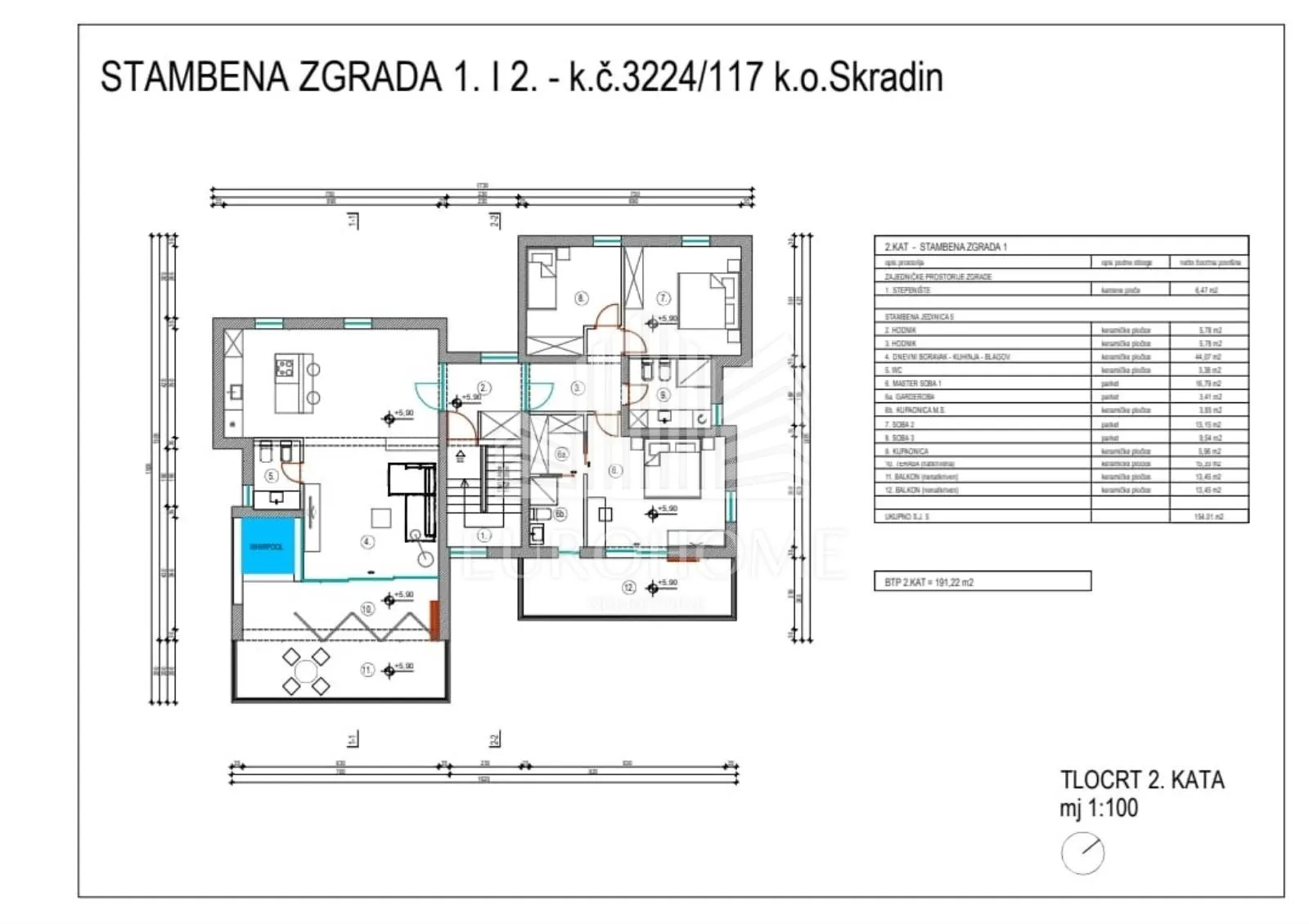 projekt skradin, 4 objekta s 5 apartmana pored krke - slika 20