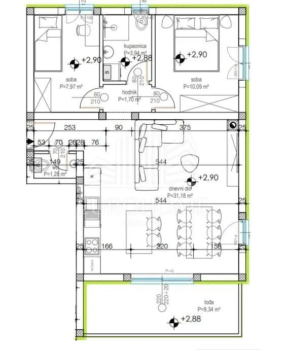dvosobni penthouse, 95m2, zadar - slika 7