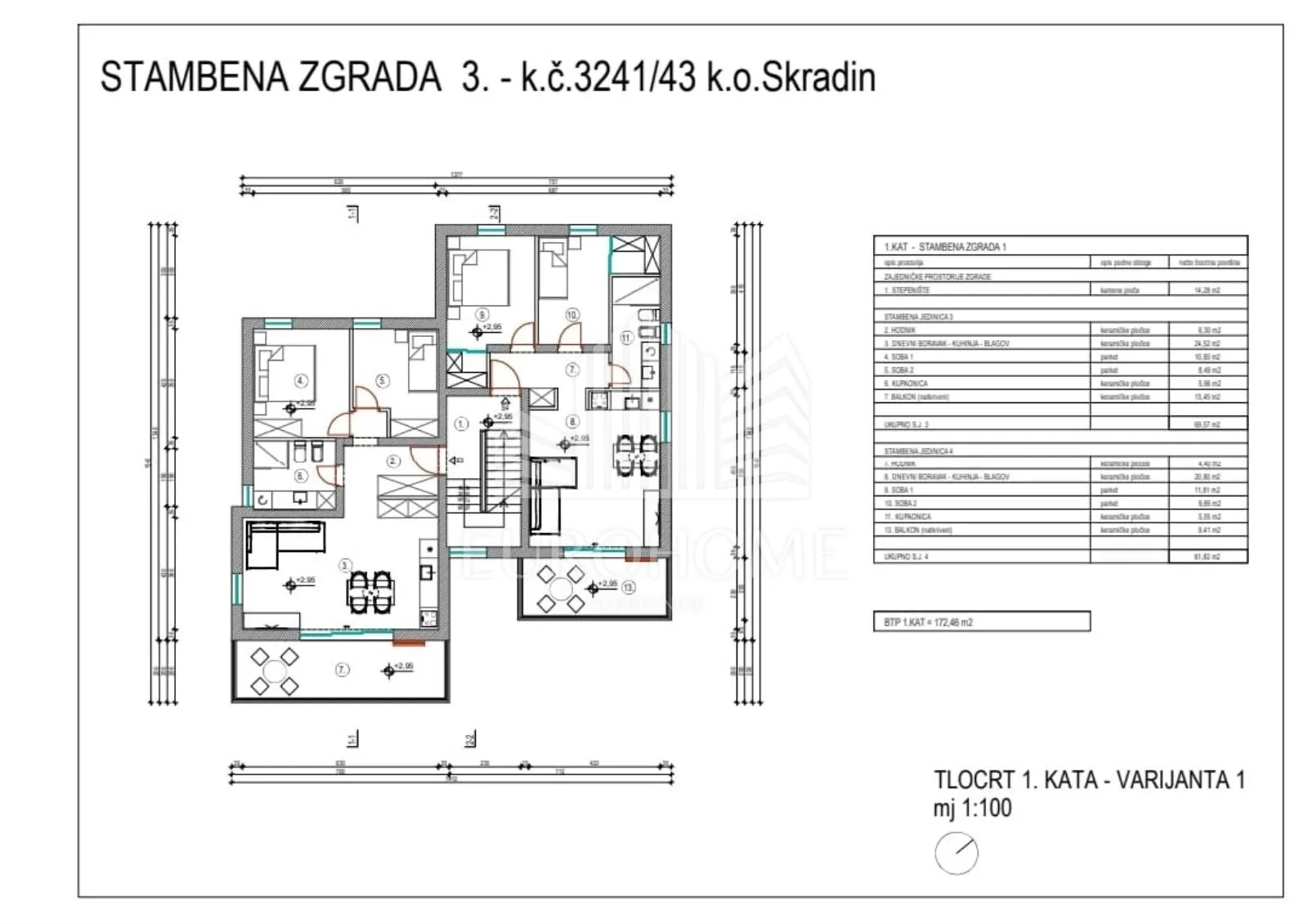 projekt skradin, 4 objekta s 5 apartmana pored krke - slika 30