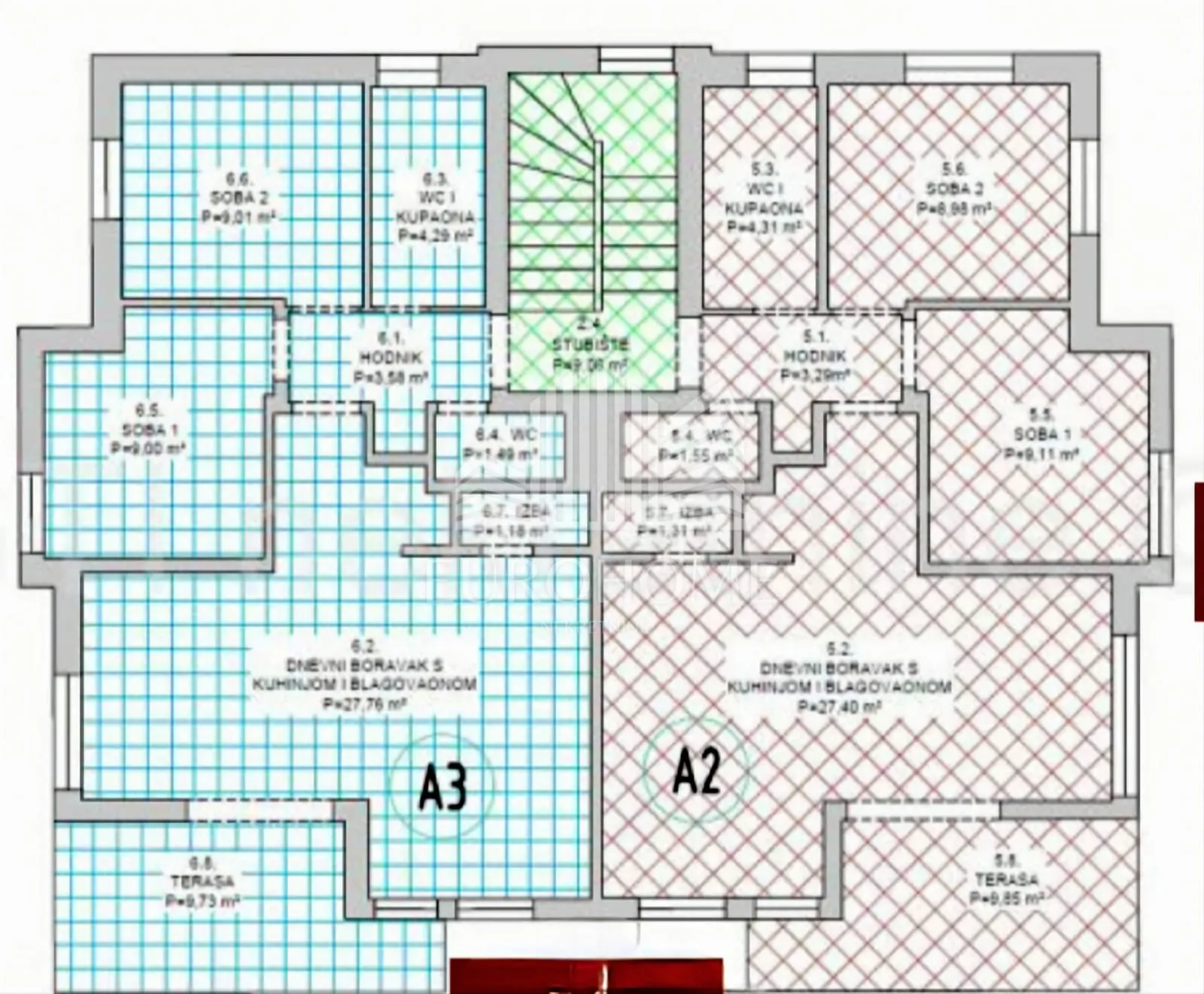 novalja, novogradnja, odmah useljivo, 3-sobni stan, 71m2+2pm - slika 16