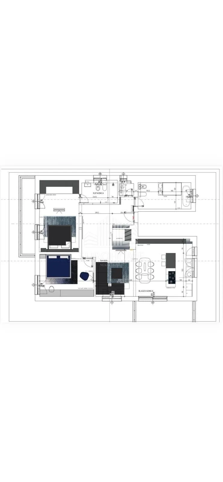 dizajnerski uređen stan 151 m2 terasa balkon garaža sauna - slika 20