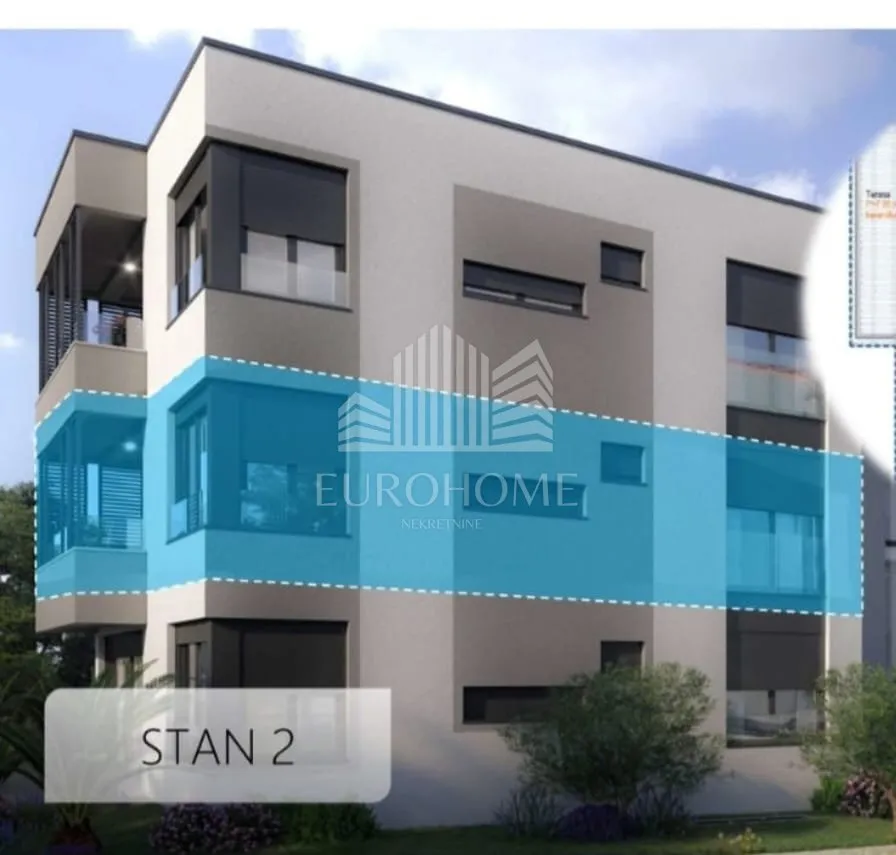 Novogradnja, Belafuža, 3S stan +2PM, lift,prvi kat, 102,19m2 - Zadar