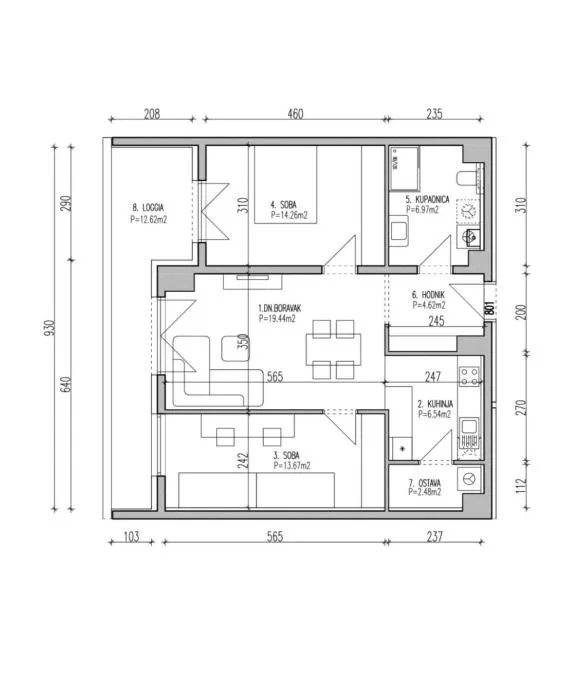 zagreb, sloboština, novogradnja, trosobni stan 78 m², vanjsko parkirno mjesto - slika 7