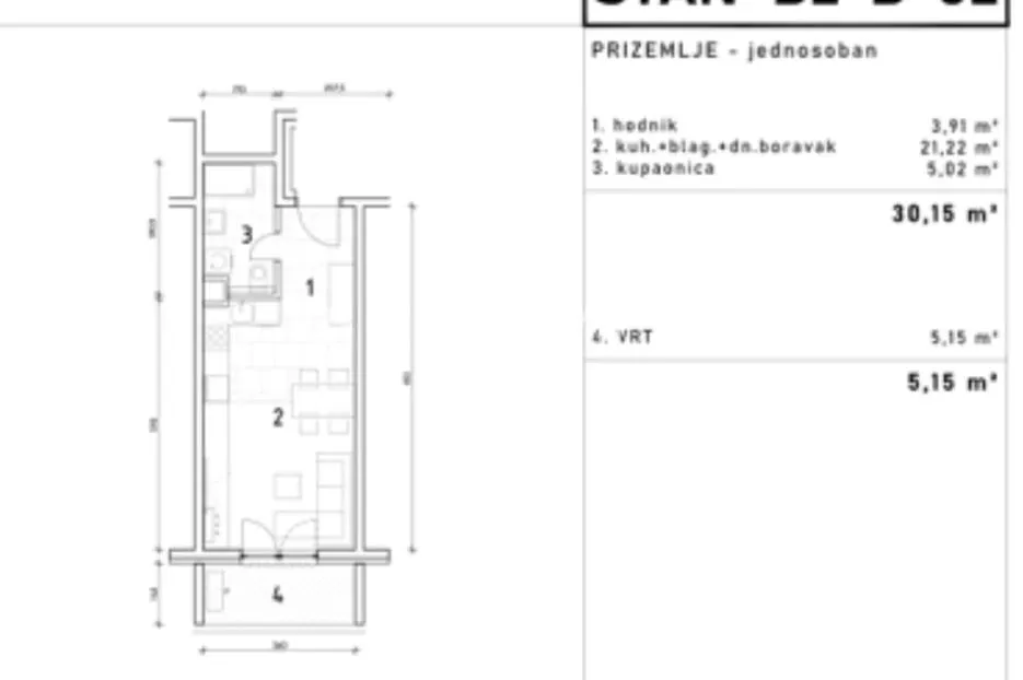 zagreb, borongaj, jednosoban stan u novogradnji 34 m² - slika 2