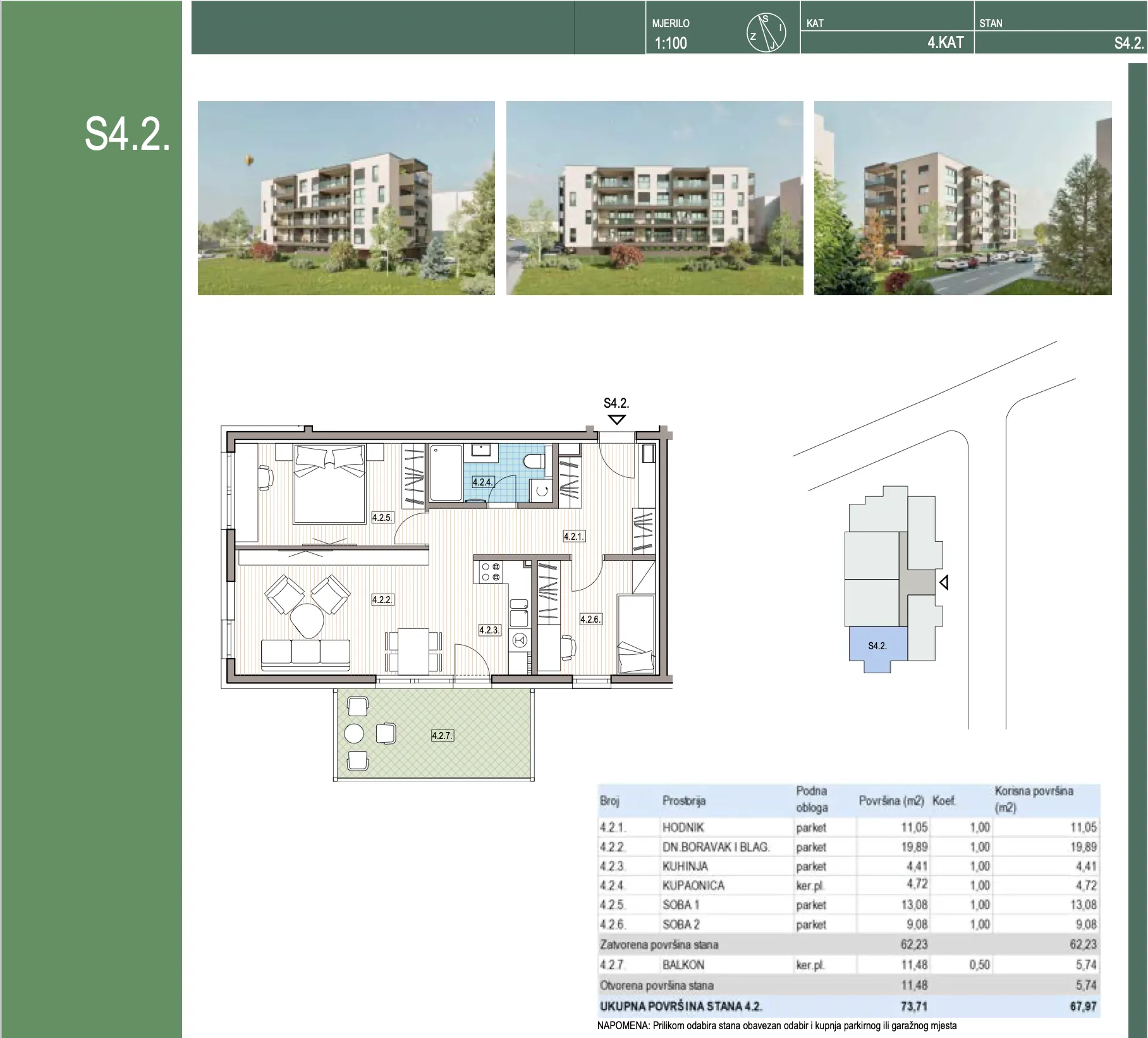 krapinske toplice, trosoban stan 68 m² na 4. katu novogradnja - slika 8