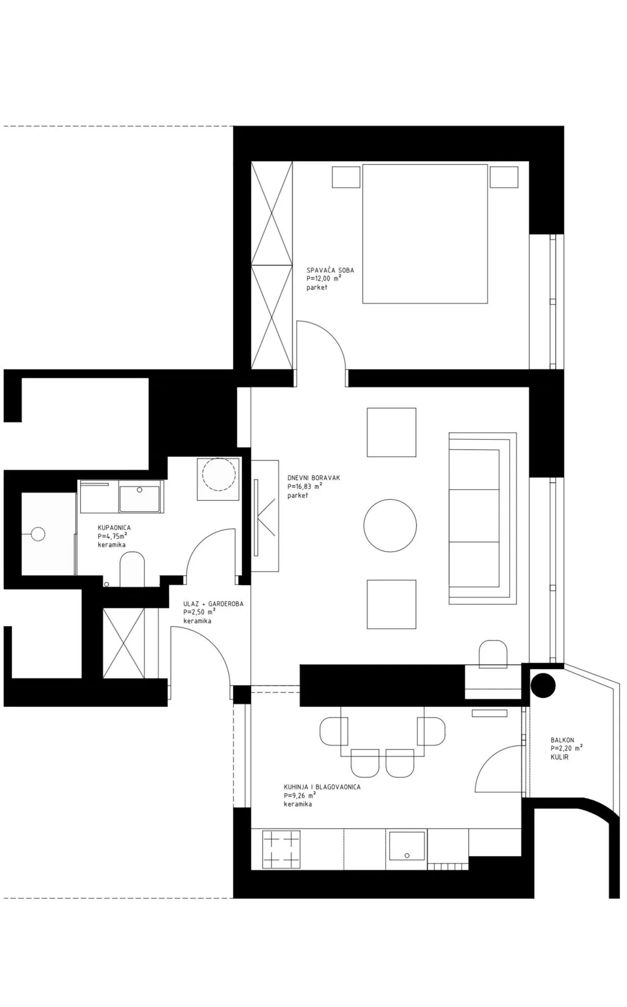 zagreb, maksimir, novoadaptiran dvosoban stan 47 m² s balkonom - slika 6